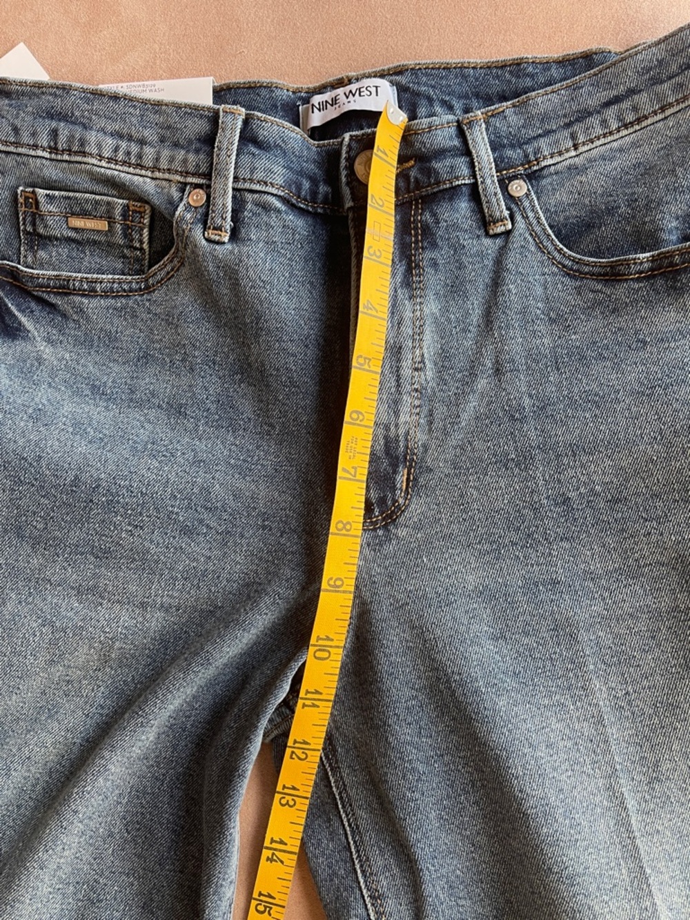 NEW Nine West Wide Leg High-Rise Jeans in Medium Wash Blue size 6 women’s NWT - Picture 9 of 10